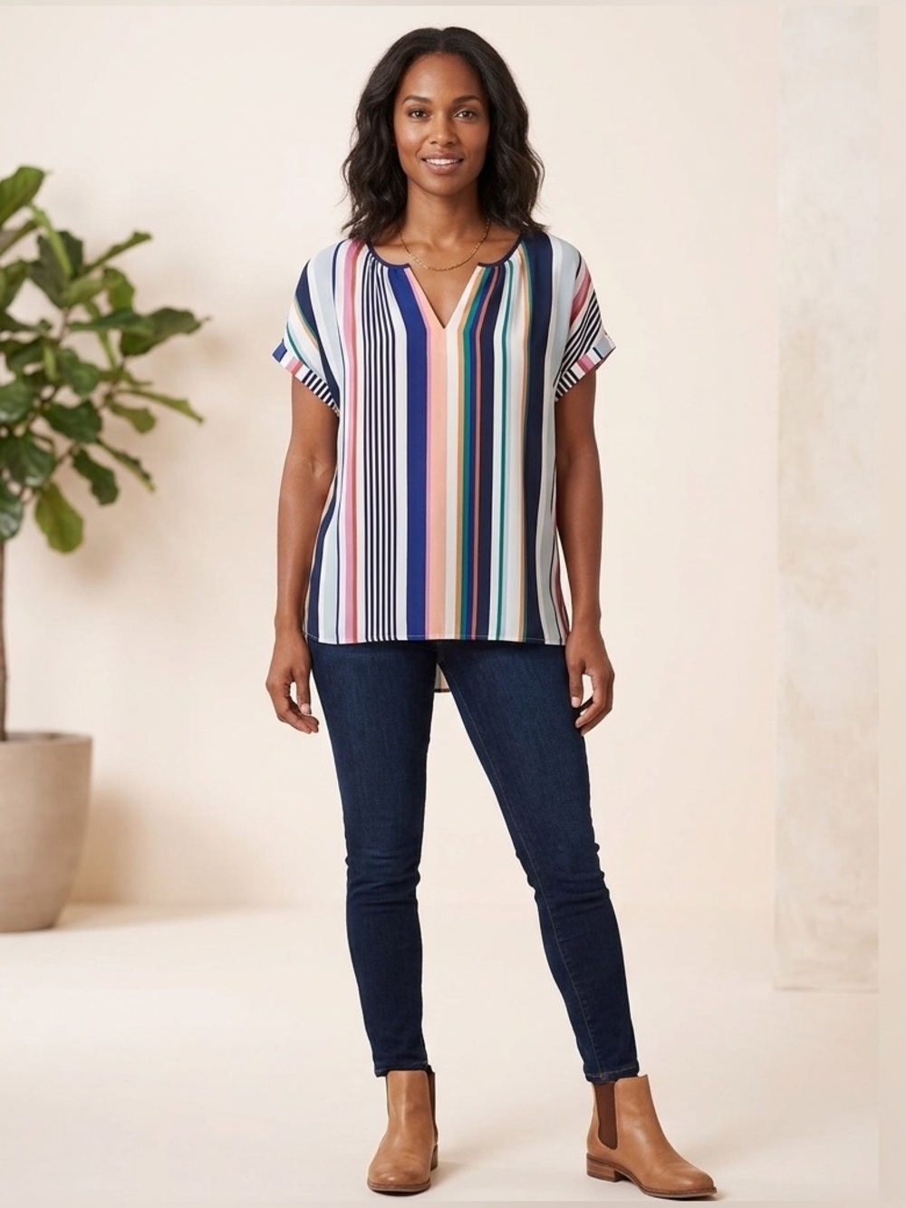 W5 Colorful Striped Blouse